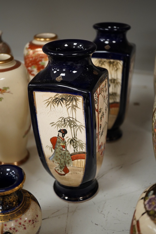 A large collection of Japanese Satsuma wares, Meiji period (1868-1912), 25cm